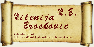 Milenija Brošković vizit kartica